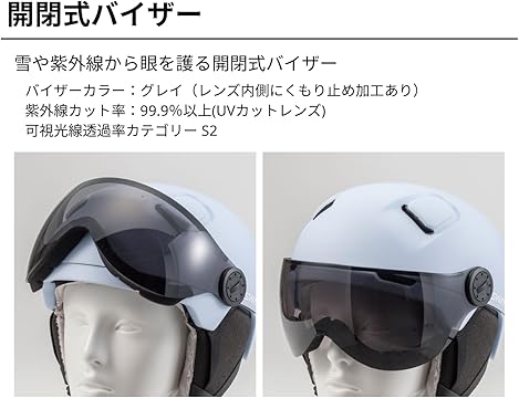 スワンズ（SWANS）52-58cm バイザー付きヘルメット　女性・子供向け スワンズ（SWANS）52-58cm バイザー付きヘルメット 女性・子供